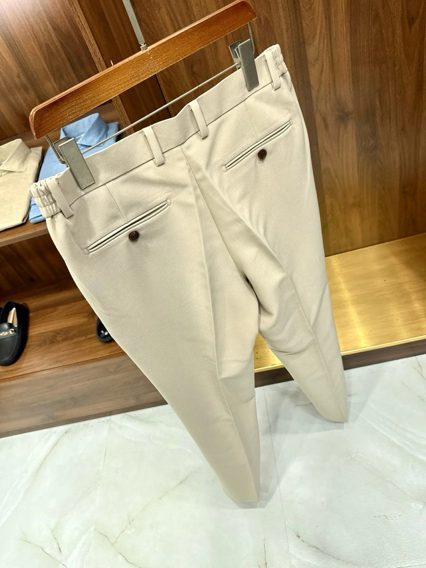 Итальянские мужские повседневные брюки с эластичной резинкой на талии LP из 50% шерсти