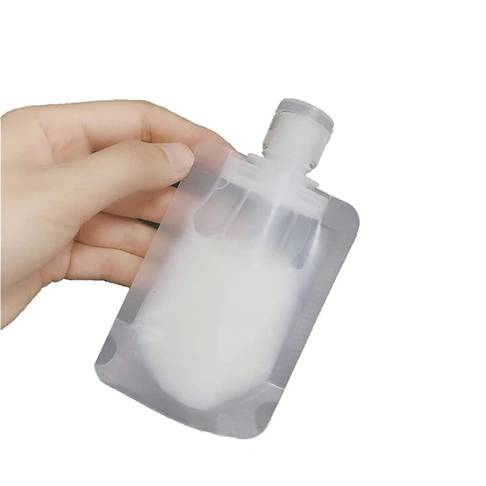 30/50/100ml Clamshell Packaging Bag Stand Up Spout Pouch Plastic Hand Sanitizer Lotion Shampoo Makeup Fluid Bottles Travel