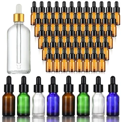 5 ml-100 ml Lege Amber Helder Glazen Druppelflesje Reizen Flesjes Met Pipet Voor Reagens Essentiële Olie aromatherapie Vloeibare Parfum