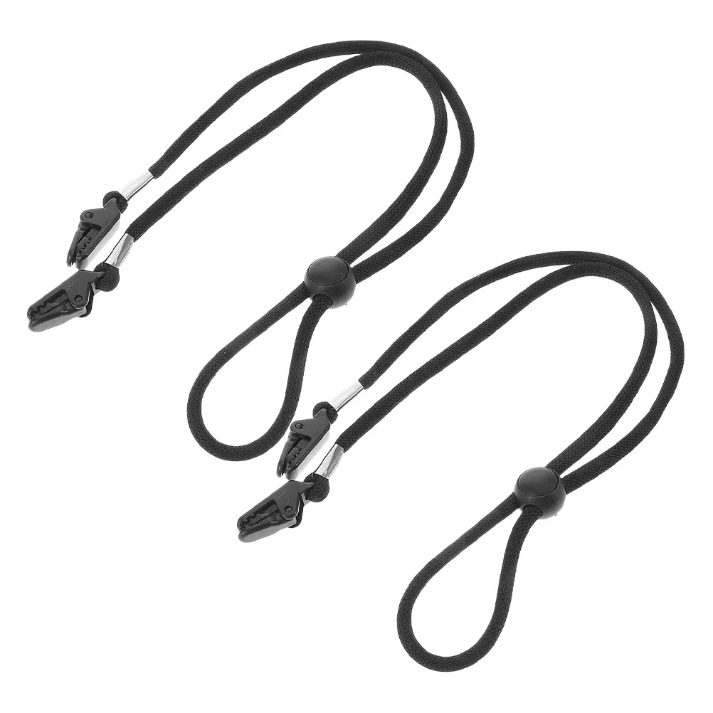 

Kisangel 2pcs Adjustable Hat Strap Windproof Chin Cord for Baseball Cap Hard Hat Polyester Buckle Retainer Black