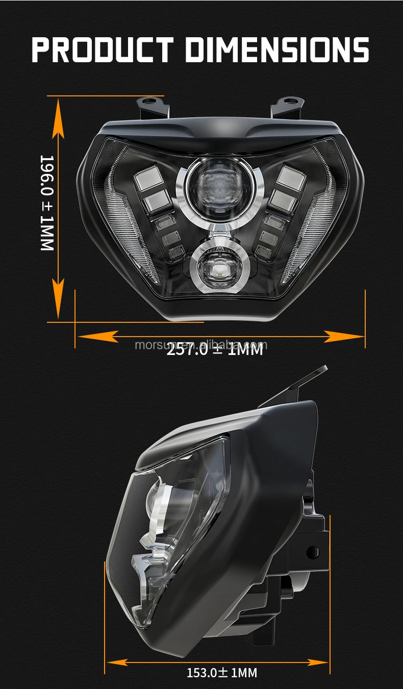 

【High quality】Front Assembly Headlight 92W High Power LED Projector Headlights with DRL Fits for Motorcycle MT07 MT09