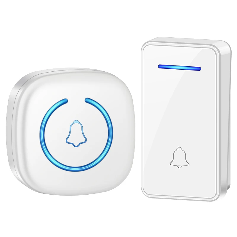 CACAZI Welcome Home Self-Powered Wireless Doorbell Waterproof 150M Remote No Battery Button Call Ring 1 Button 1 Receiver US EU