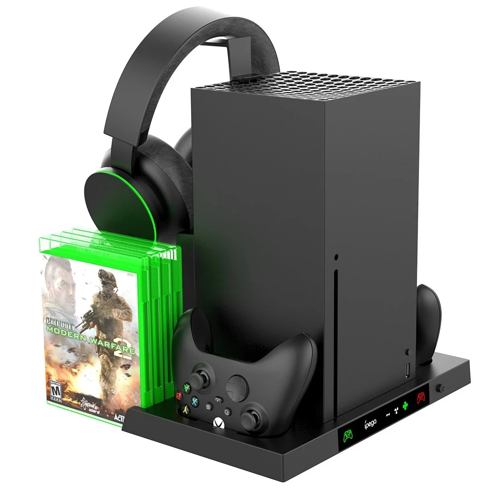 2025 PG-XBX023 для хоста XBOX серии S, многофункциональная зарядная охлаждающая база с аксессуарами для крючков для наушников