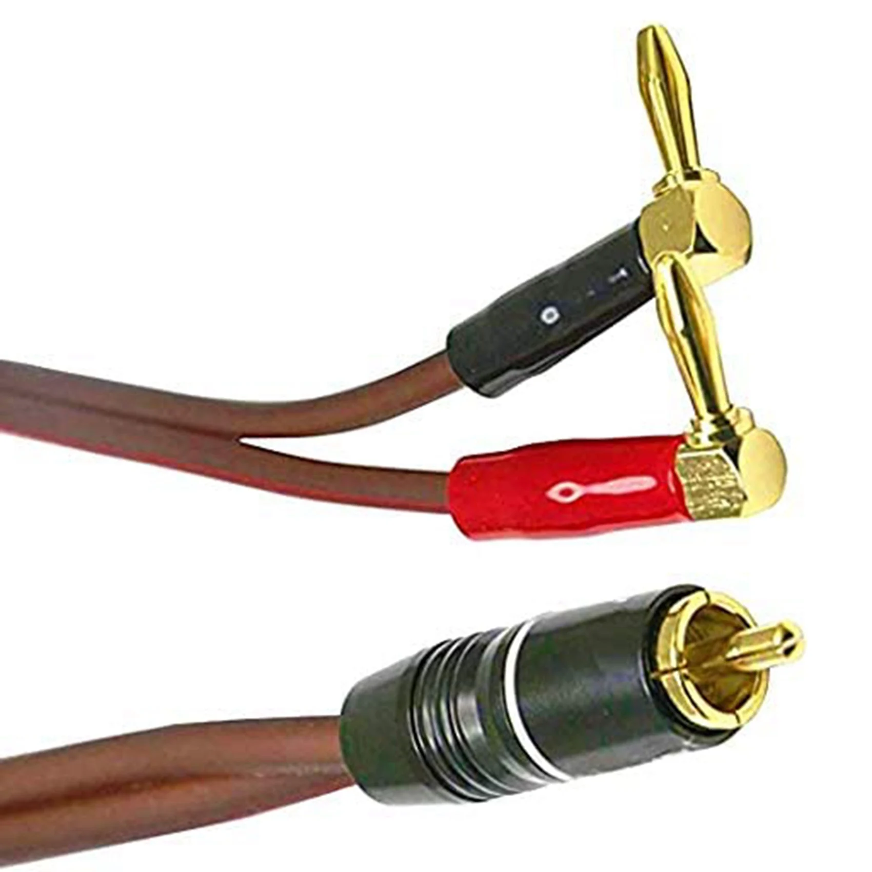 Banana Plug to RCA Speaker Cable,Speaker Wire RCA Male to Banana Plugs(2Banana) 4N OFC HiFi Speaker Wire 2M Rich
