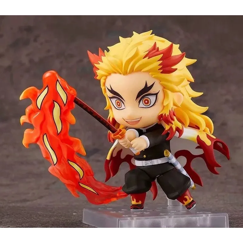 

10CM Demon Slayer: Kimetsu no Yaiba Q version Nendoroid Purgatory Anjuro Flame Pillar movable face-changing figure