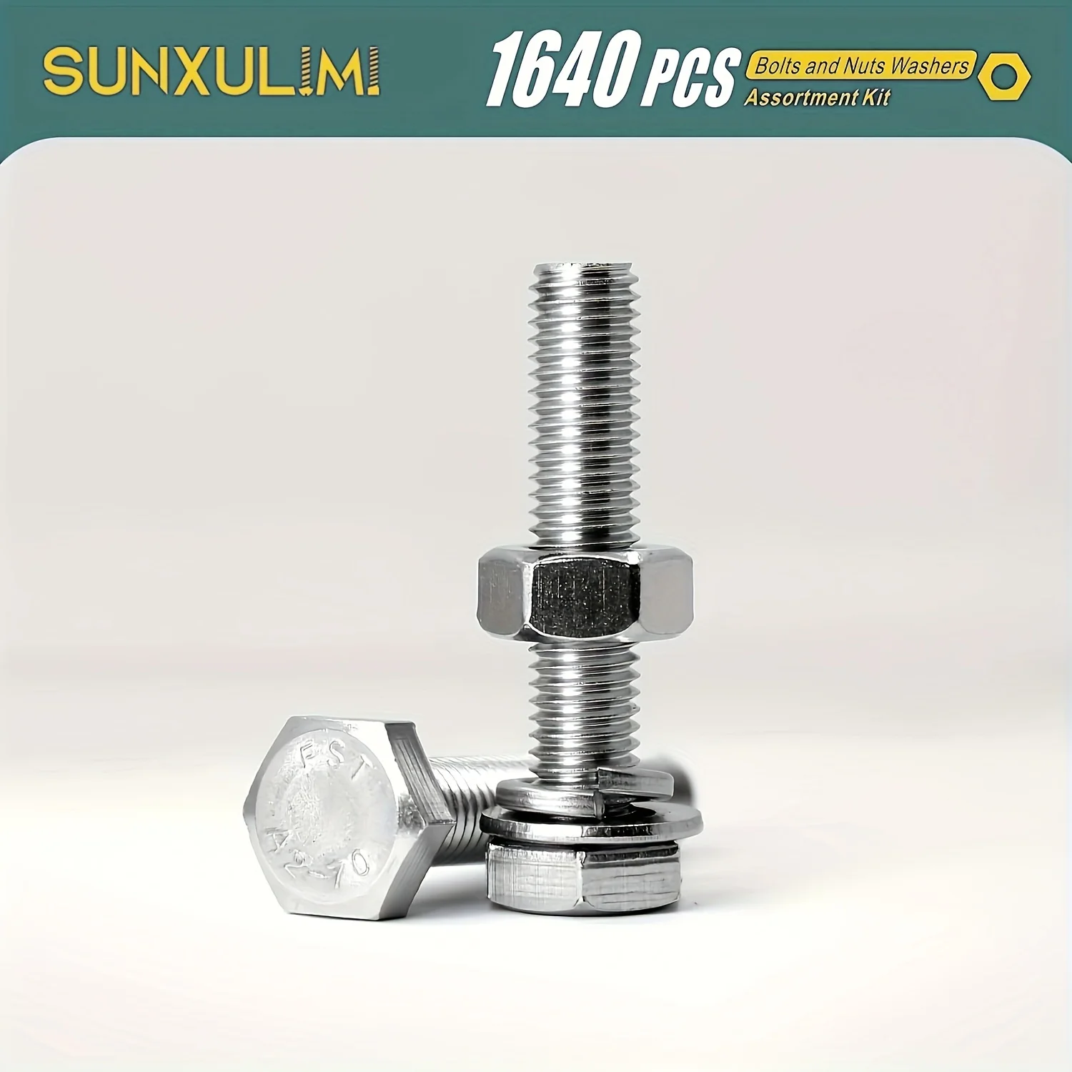 720PCS 1640PCS M4 M5 M6 Bolts and Nuts Assortment Kit 304 Stainless Steel(18-8) Hex Screws Nuts & Washers