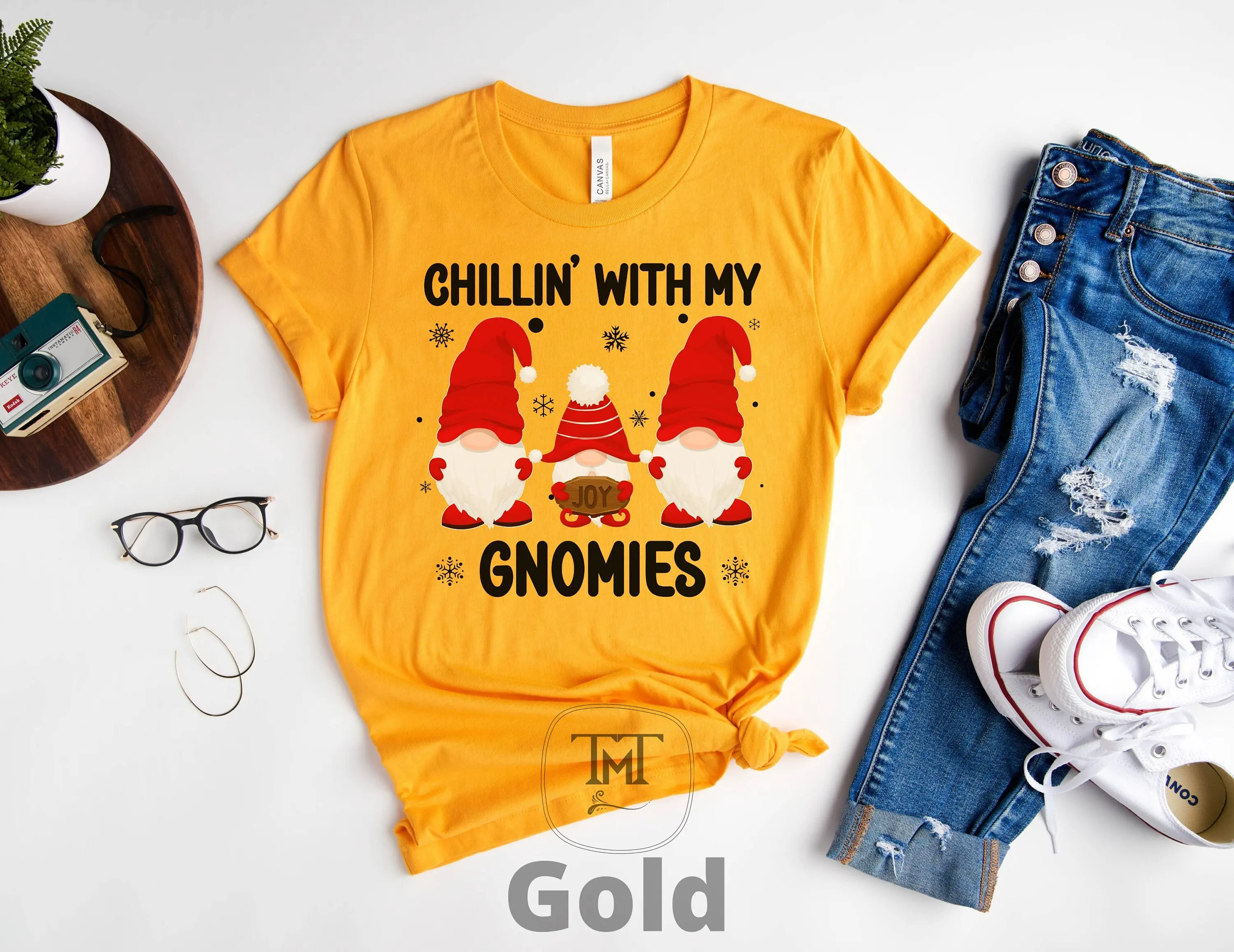 Christmas T Shirt Gnome Family Chillin With My Gnomies Holiday