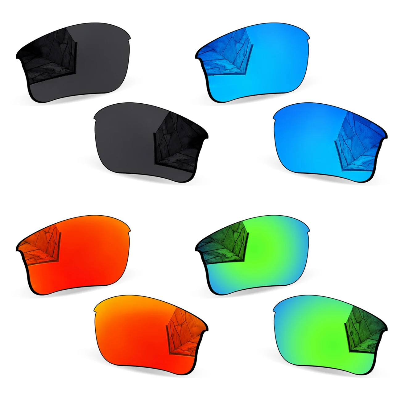 Thickness of 1.5MM Polarized Replacement Lenses for Oakley Flak Jacket XLJ 03-906J Sunglasses-Multi Colors