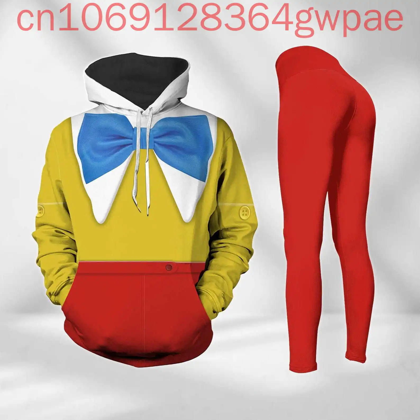 Disney Alice In Wonderland ผู้หญิง 3D Hoodie Legging ชุดลําลองผู้หญิงกางเกงโยคะเสื้อกันหนาวแฟชั่นชุดกีฬา