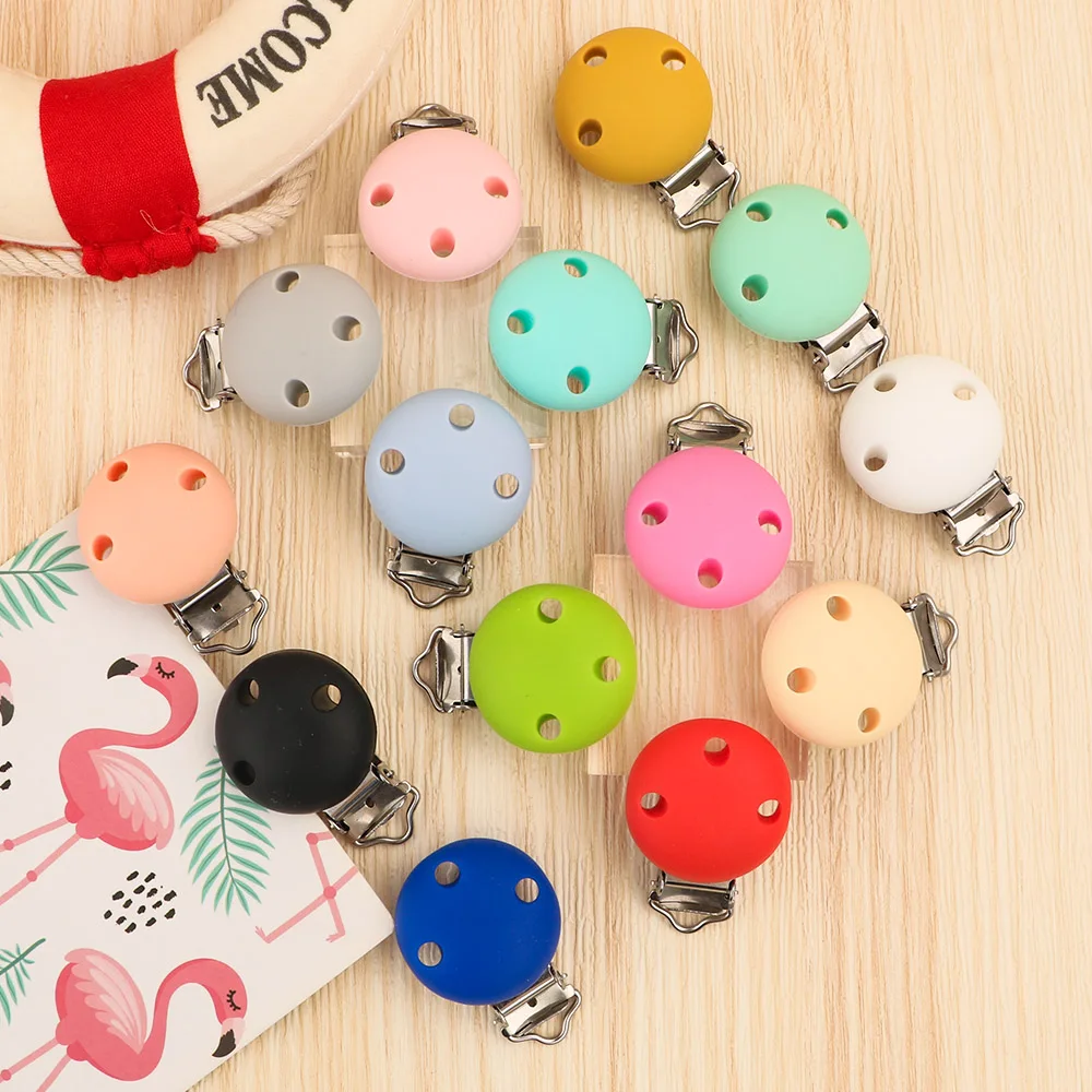 Kovict 5pcs 30mm/35mm  Silicone Clips Round Shape Pacifer Clips DIY Pacifer Chain For Jewelry Making Bulk Crafts image 5