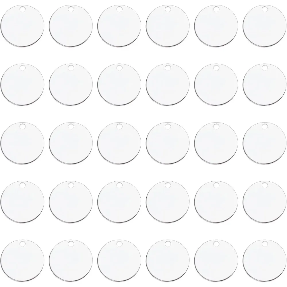 30 قطعة ختم النحاس علامة فارغة 20 مللي متر/0.78 "عملة مستديرة Charms قلادة ختم الفراغات مع ثقب علامة الكلب الفراغات لسلسلة المفاتيح