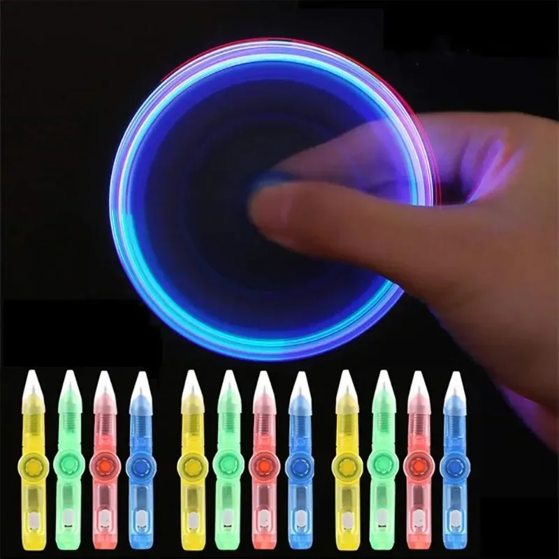 

LED Colourful Luminous Spinning Toys Glowing Toy Flash Gyroscope Creative Stress Relief Gyro Ballpoint Pen with Lights