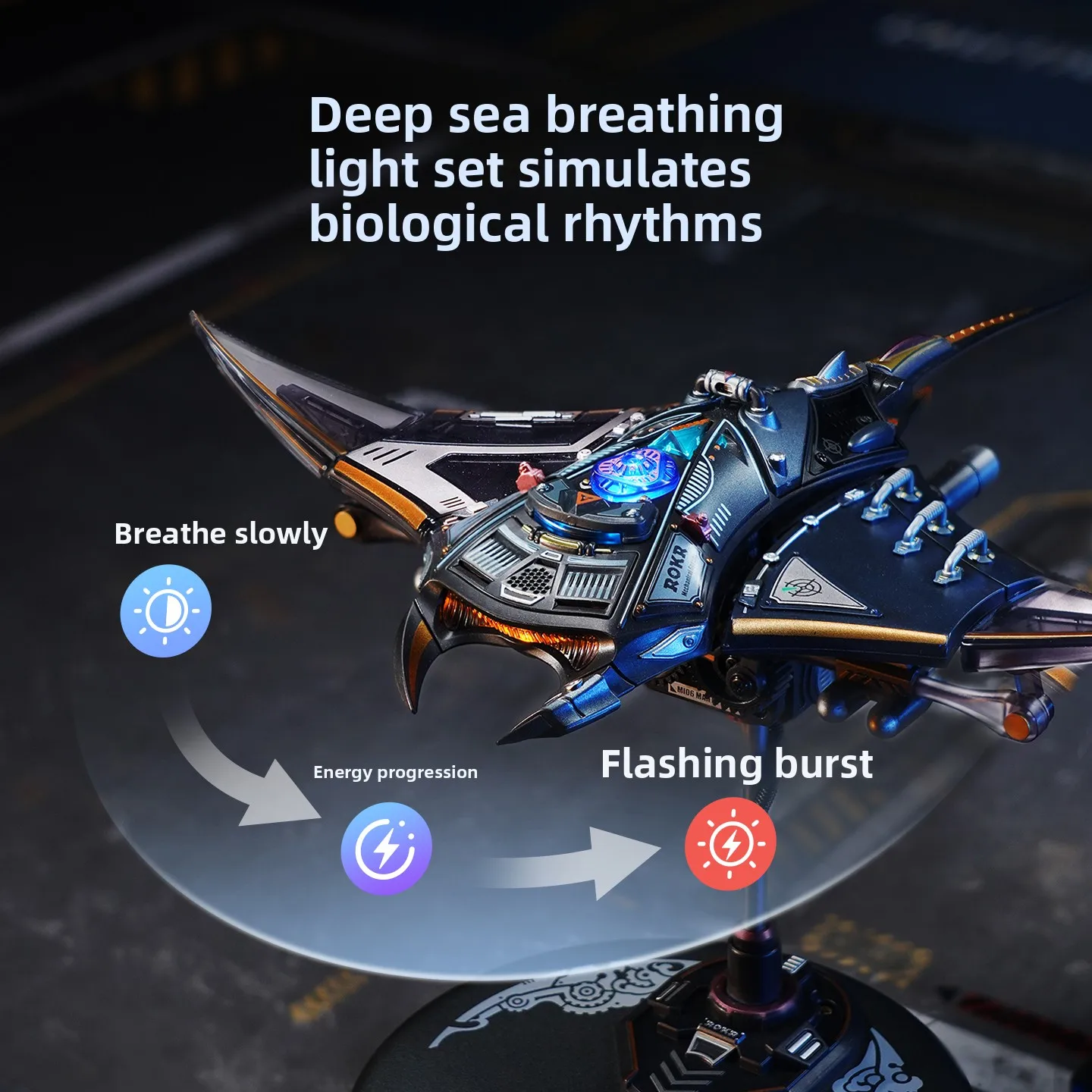 Modelo mecánico de ensamblaje de Metal Manta Ray para niños, regalo de cumpleaños, adornos de juego de moda, juguetes hechos a mano