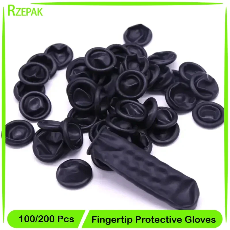 100/200 Pcs Disposable Fingertip Protective Gloves Natural Rubber Non-slip Anti-static Latex Finger Cot Fingertip Tool