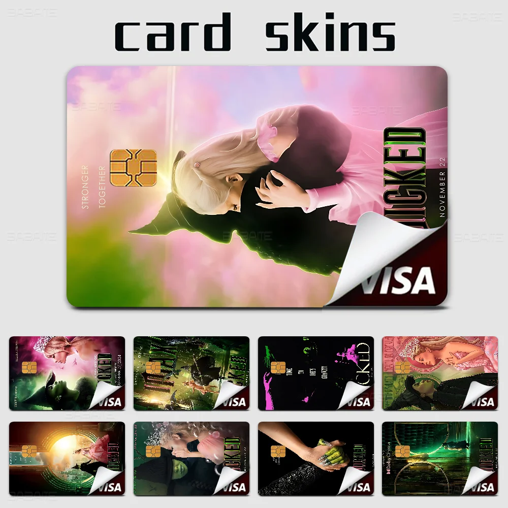 W-Wicked Part One Movie Game Anime Sticker Film Skin Cover Case für kleine große No Chip Debit Kreditkarte Vorderseite