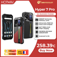 [Ship From France] HOTWAV Hyper 7 Pro 5G Rugged Phone 200MP Android 14 6.6'' 120Hz Smartphone 16GB 256GB 10800mAh Cell Phone