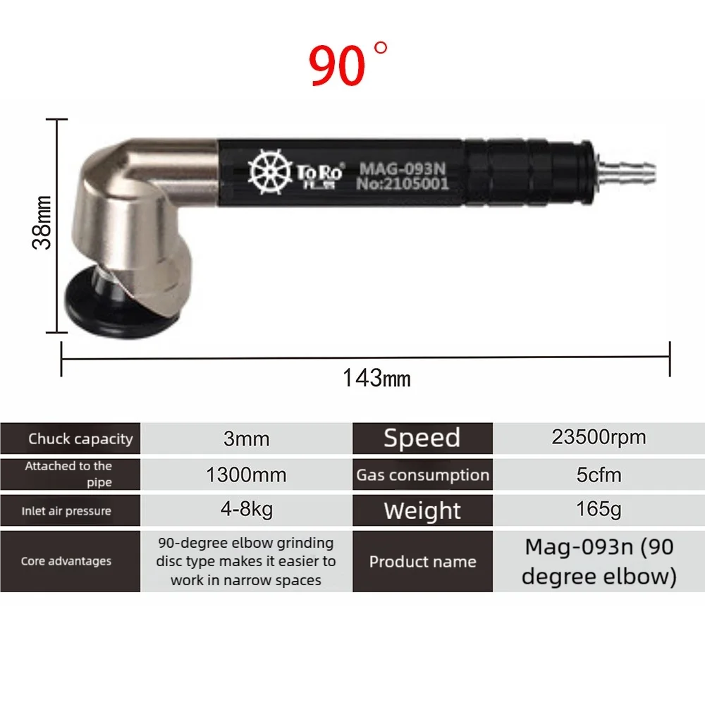 AhuHardware 16pcs in 1 90° Micro Air Elbow Angle Grinder Pneumatic Grinder Pen Mini Grinding Machine Polishing Engraving Tool