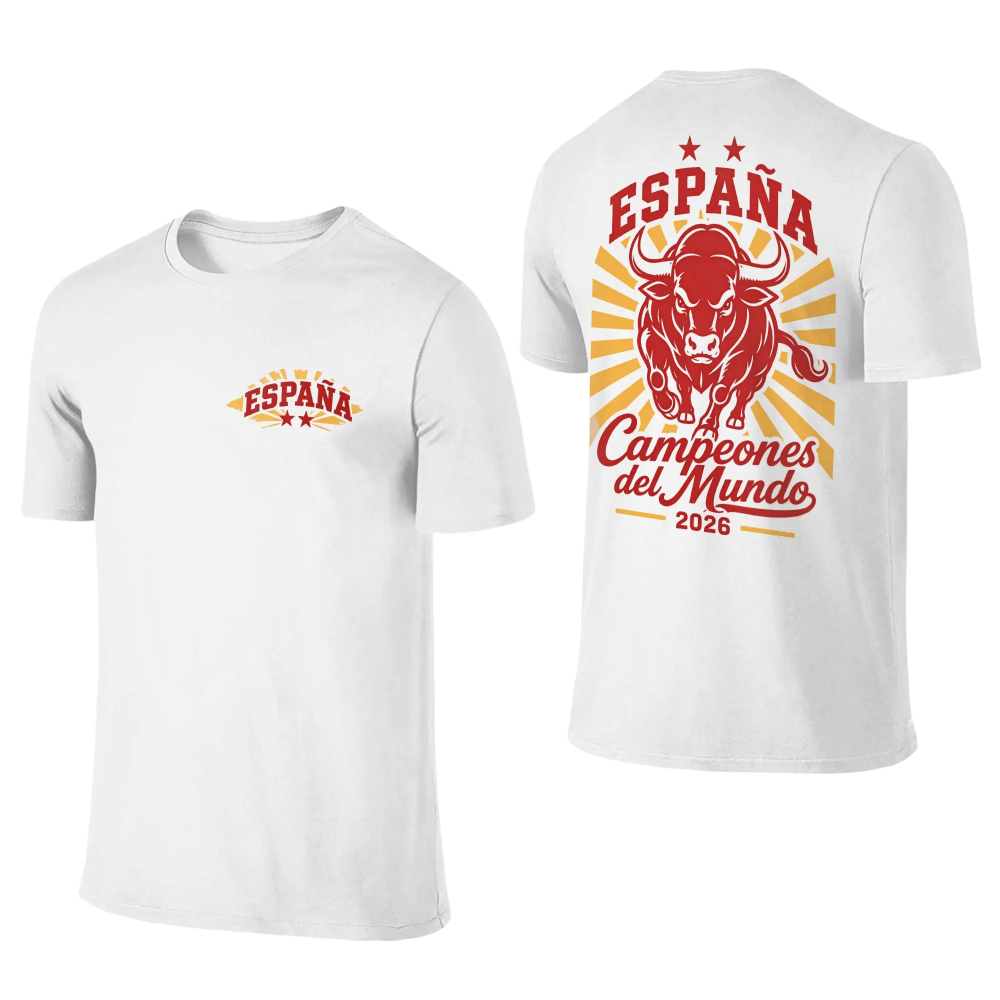 Spain 2026 World Champions 2 Star Graphic Soccer Fan T-Shirt Summer  Streetwear T-Shirts Short Sleeve Printed Clothes