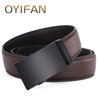 Men's business belt soft PU leather belt with automatic buckle for easy adjustment suitable for jeans 110cm 120cm 130cm 140cm