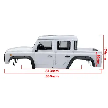 適用於 1/10 比例遙控攀爬車 Axial SCX10 90047 TRX4 Redcat GEN8 的 313mm 軸距硬殼 Defender 130 皮卡車殼套件 10 最佳銷售 履帶本體 313mm - №5