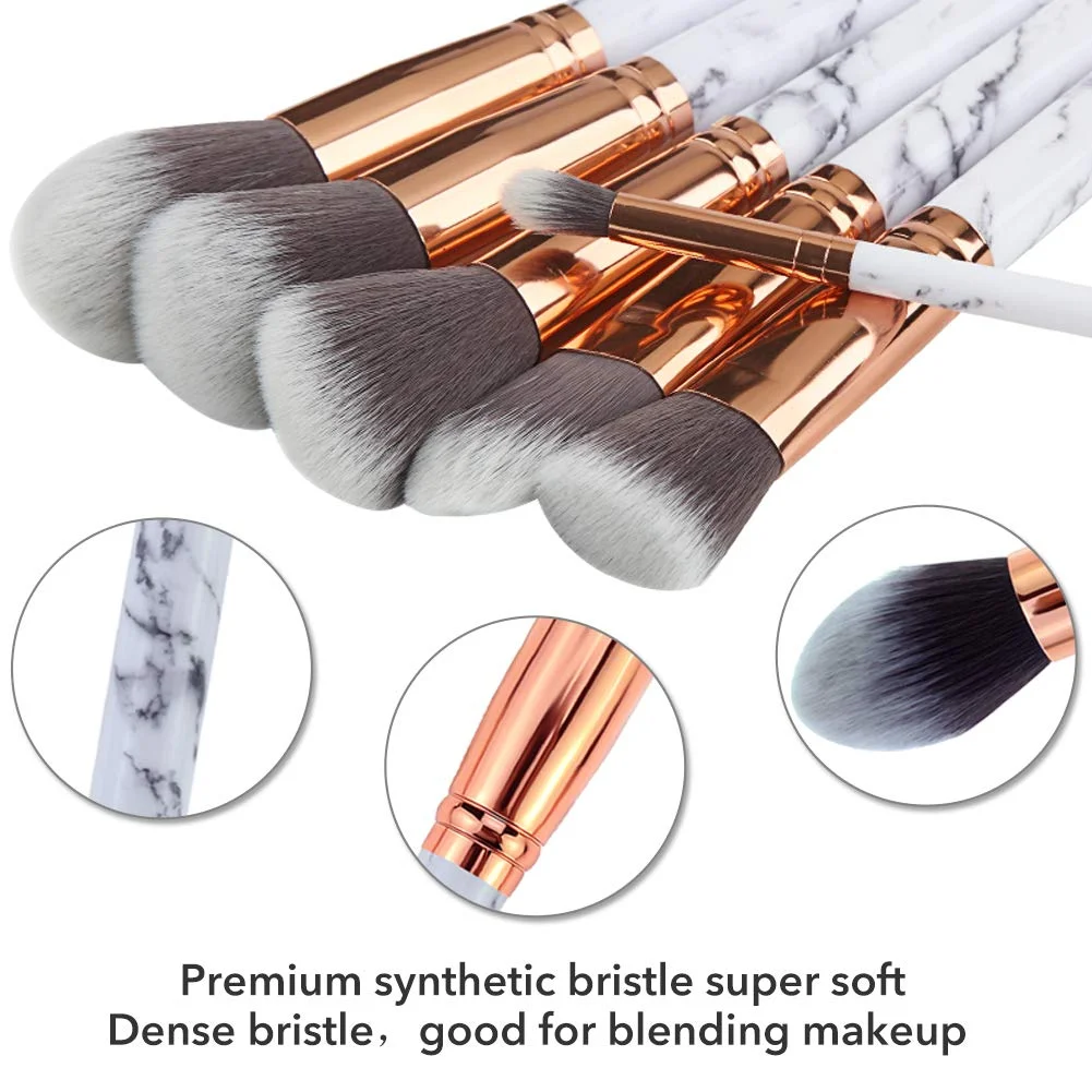 10pcs Makeup Brushes Set Foundation Blush Powder Eyeshadow Professiona Blending Cosmetic Full Set Soft Fluffy Female Makeup Tool