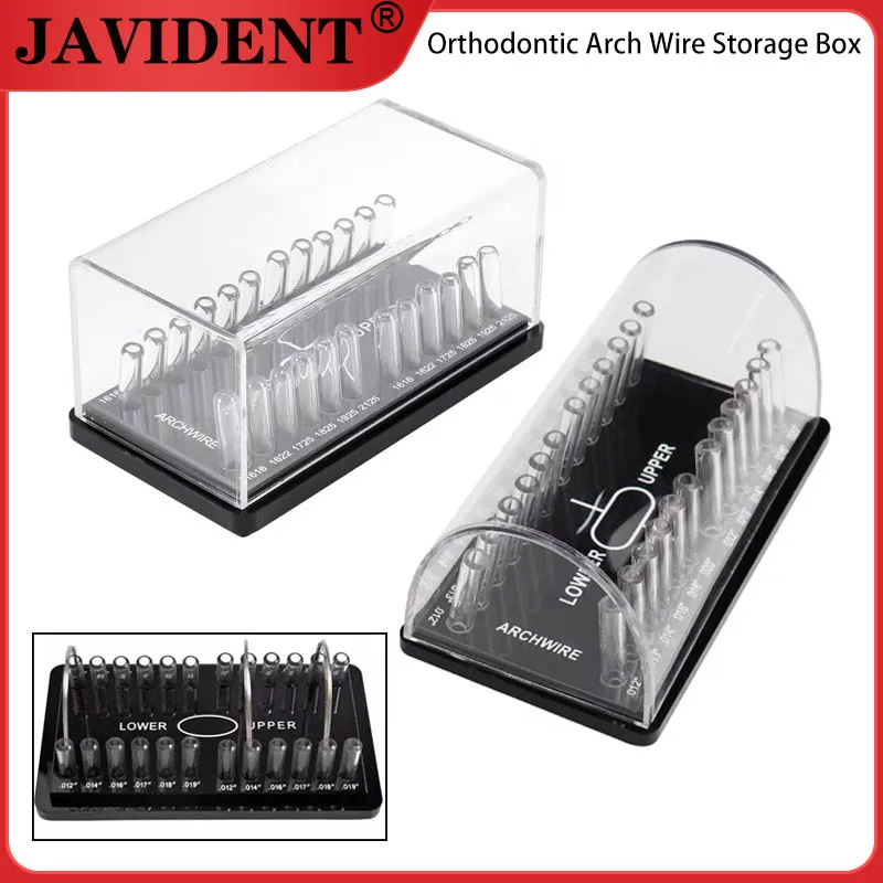 JAVIDENT 1Pcs Orthodontic Arch Wire Placement Box Circular Wire  Acrylic Square Clear Box Dental Orthodontic Materials