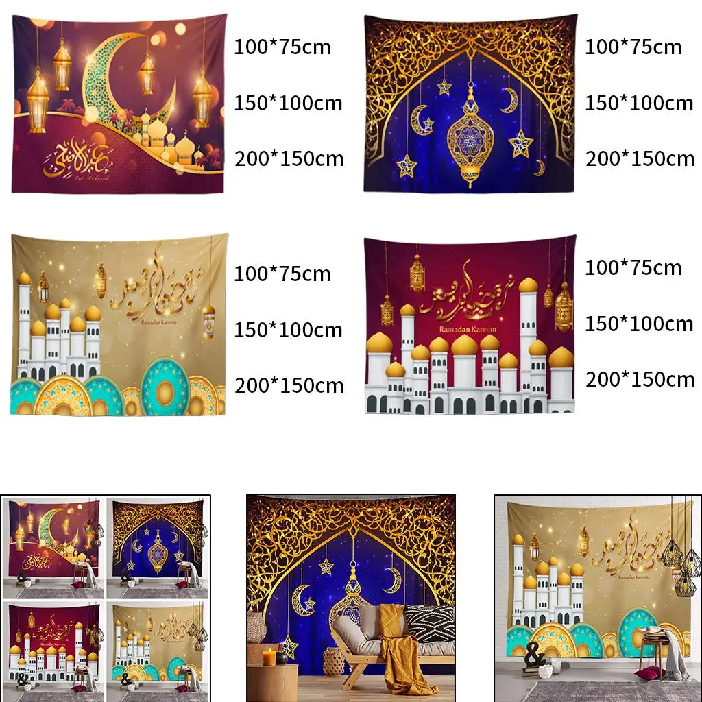 Ramadan Tapestry Wall Hanging Eid al- Muslim Festival Decor Dorm Bedroom