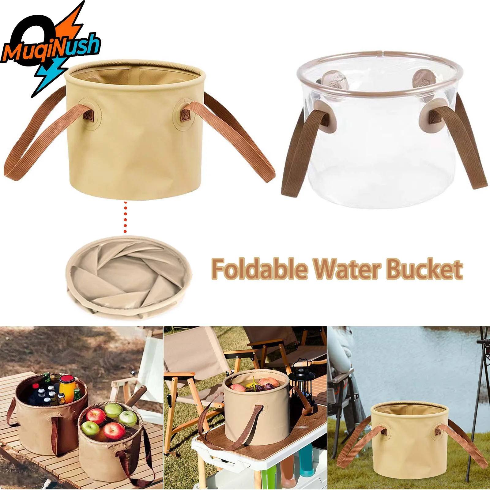 

Многофункциональное складное ведро MuqiNush для активного отдыха, рыбалки, спорта, путешествий, кемпинга, мытья, 10 л