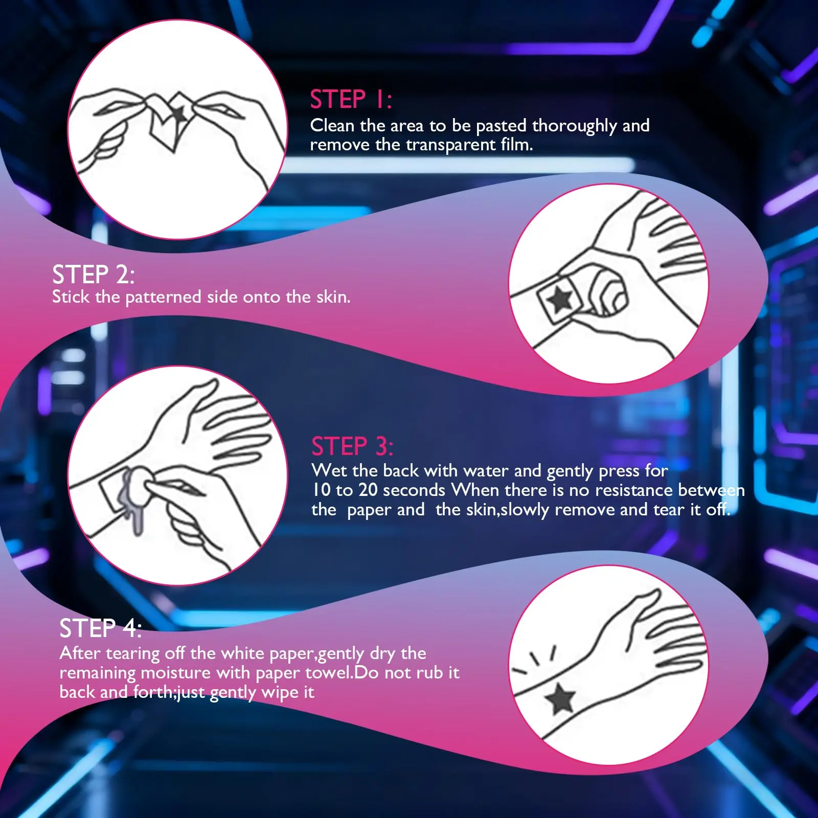 الوشم المؤقت الأرجواني، اكسسوارات الهالوين التأثيرية، ملصقات الوشم التأثيرية للرقص