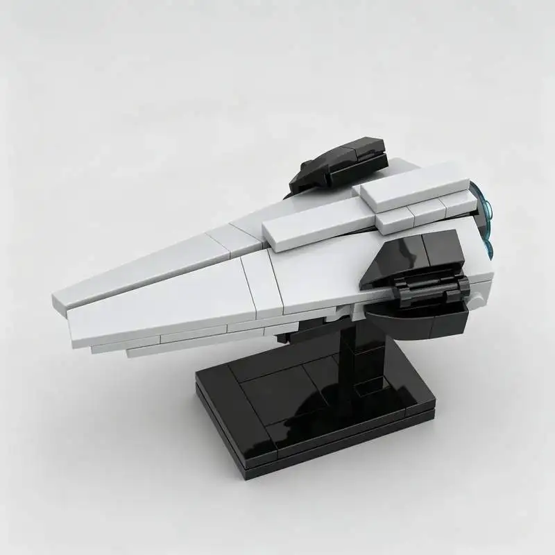 81Parts 1 1455 Scale Gray Space Patrol Cruiser Building Blocks Mini Starship Model DIY Assembly Toy For Sci Fi Collection Gift