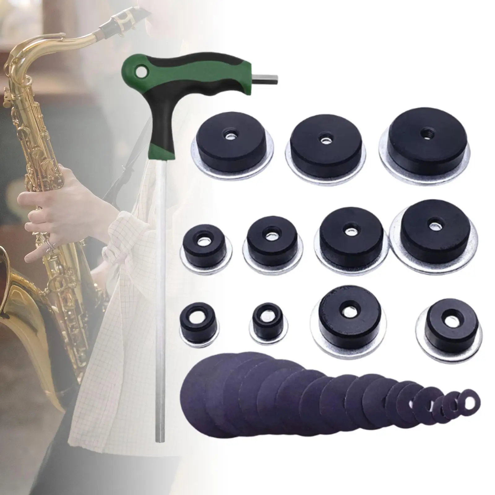 Outil de réparation de Saxophone, Kit d'entretien robuste, accessoires d'instruments, Kit de réparation de saxophone, Kit d'outils de réparation de nivellement, meulage de trous sonores