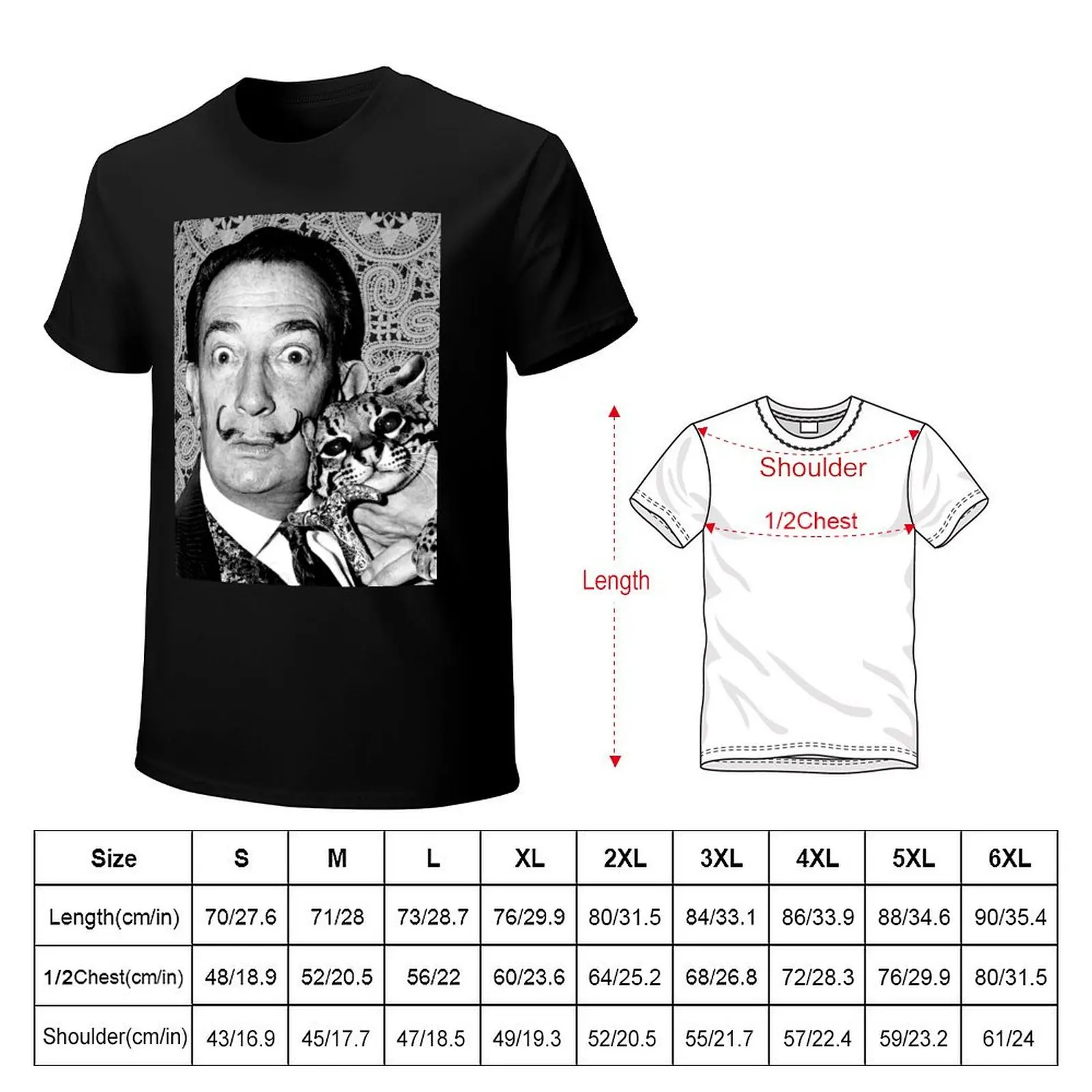 Salvador Dali and his beloved Savannah T-Shirt Anti-Pilling Casual T-Shirt