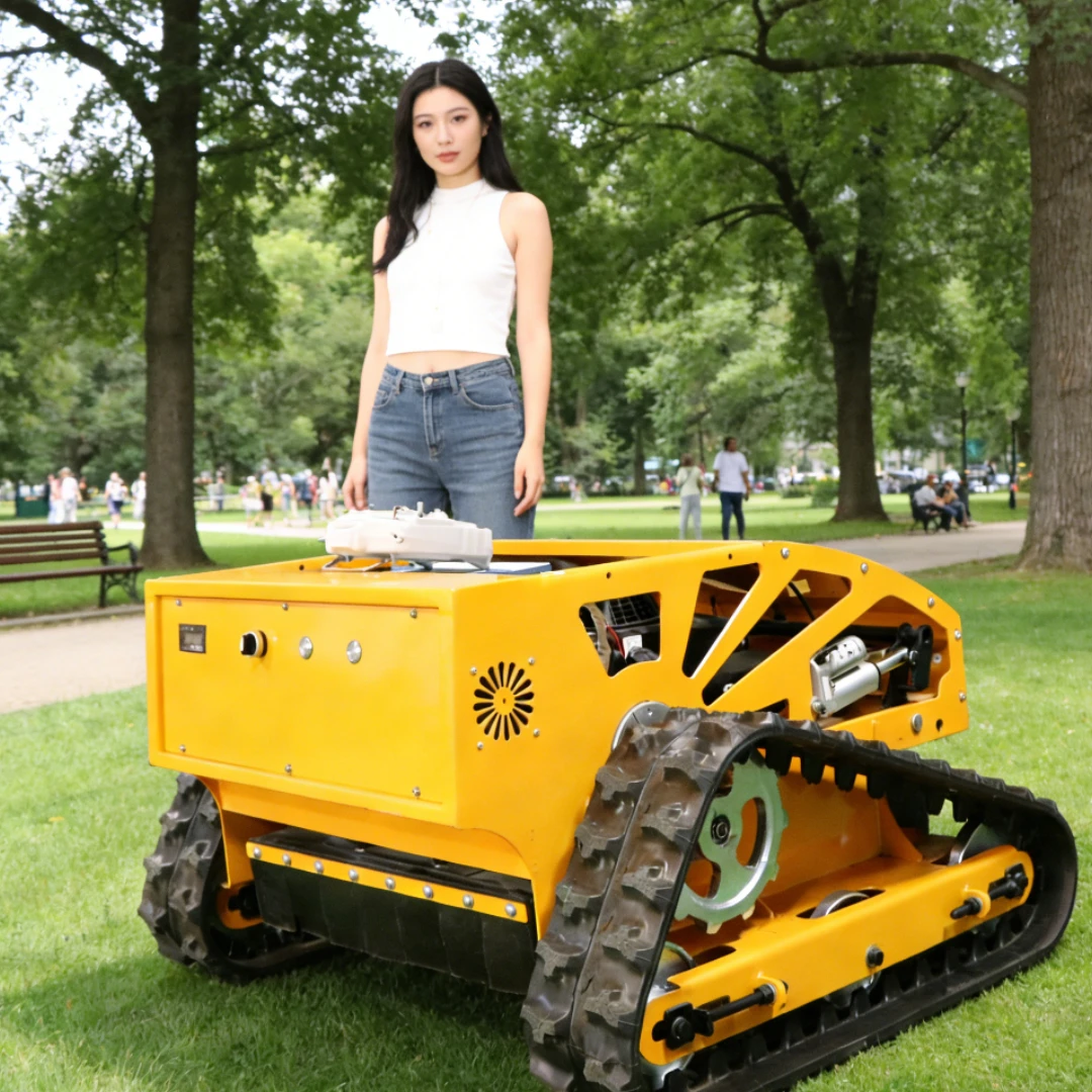 

Индивидуально настраиваемая газонокосилка с дистанционным управлением, вездеходная гусеничная сельскохозяйственная газонокосилка, подходящая для уборки кустарников и сорняков.