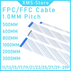 Ffc-フレキシブルフラットケーブル,0.5,9, 11, 13, 15, 17, 19, 21, 23, 25, 27, 29ピッチ,1.0mm 500mm, 600mm, 800mm, 2個,1000mm/2000mm/3000mm