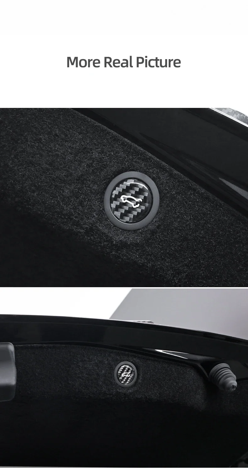 Für Tesla 2019- Model 3 Highland 2024 Model Y Juniper Carbon-Faser Heckklappen-Schalter-Verkleidung Aufkleber Auto-Innenausstattung Zubehör – Detail 6