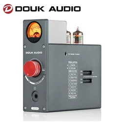 Douk Audio 5654 Vacuum Tube Phono Stage Preamp for Home Turntables Headphone Amp w/VU Meter Stereo Audio Preamp for TV/MP3/Phone