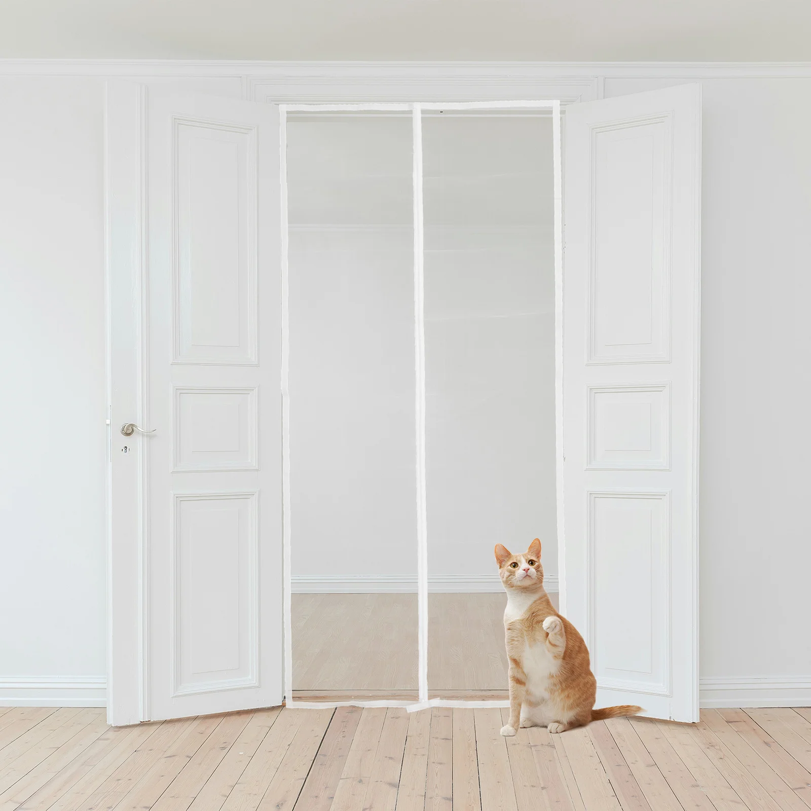 

Zipper Cat Door Screen Heavy Duty Mesh Easy to Install Cat Mesh Screen Door for Pets Ventilation Prevent Escaping M