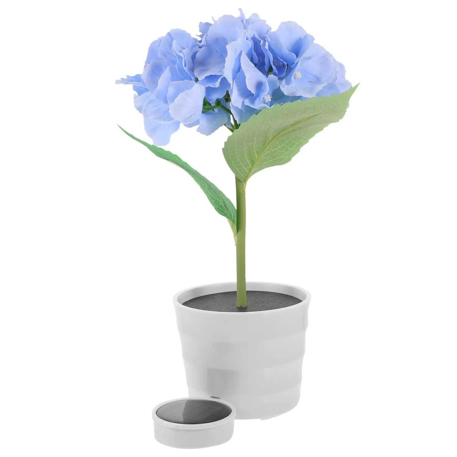 

Гортензия, цветочный горшок, лампа, реалистичный солнечный садовый декор, медная проволока, пластиковая ткань, светодиодные цветы, лепестки, листья, очаровательная ночь