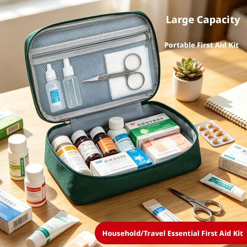 Outdoor First Aid Kit, Large-Capacity Portable Household Medicine Bag, Medical Tools, Medical Box, Student Emergency Medical Kit