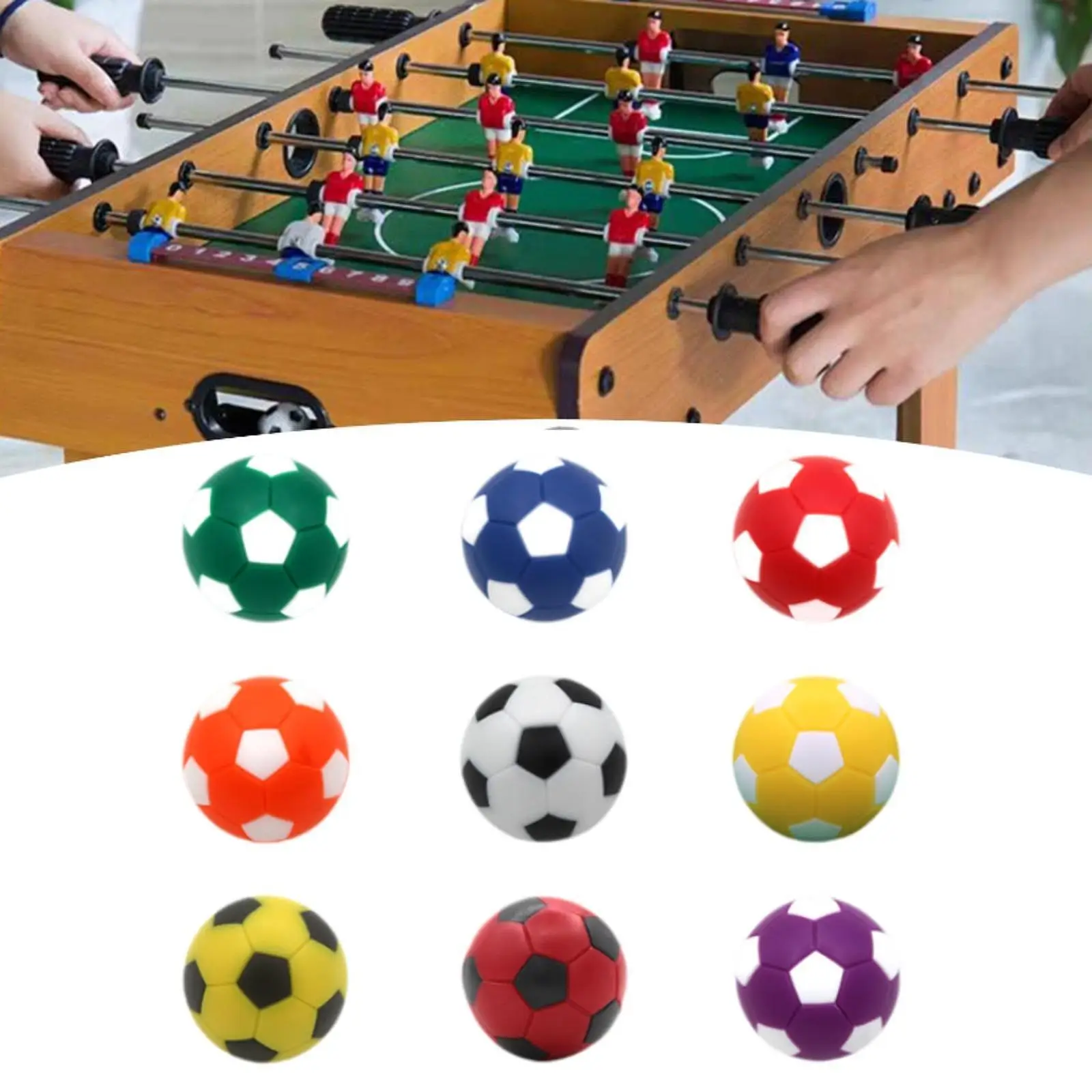 9x Foosball Balls Replacement Soccer Table Game Balls for Match Toy Tabletop Games Indoor Table Football Machine Family Party