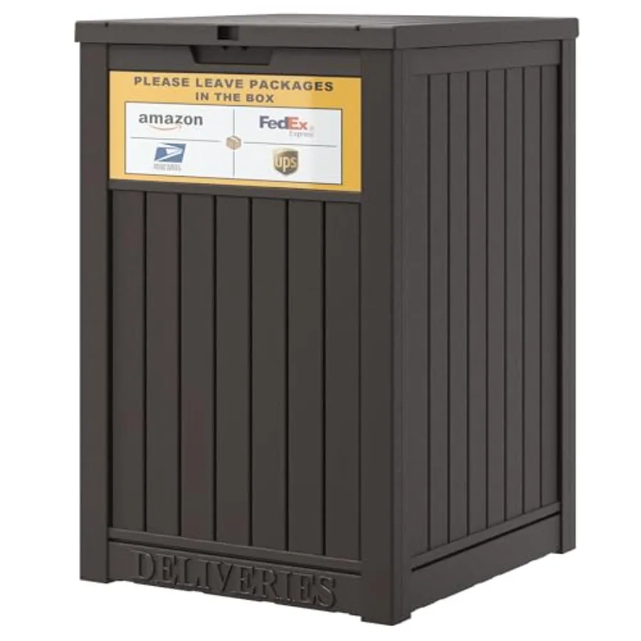 

Уличный ящик для доставки посылок, 48 галлонов, из полимерной смолы, с замком, защитным контейнером и табличкой для доставки, для использования на улице