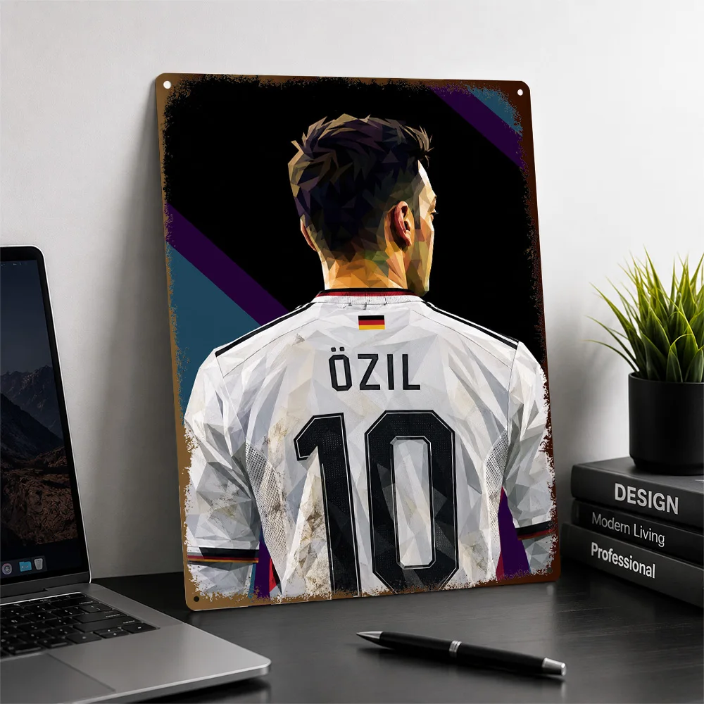Mesut Özil Football Aluminum Poster Customized Metal Tin Sign Career Legacy Tribute Wall Art For Entertainment Space And Study