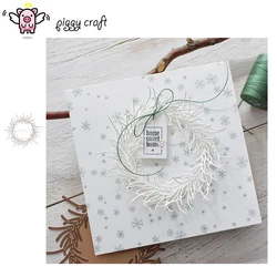 Piggy Craft metal cutting dies cut die mold Christmas leaf grass ring Scrapbook paper craft knife mould blade punch stencils die