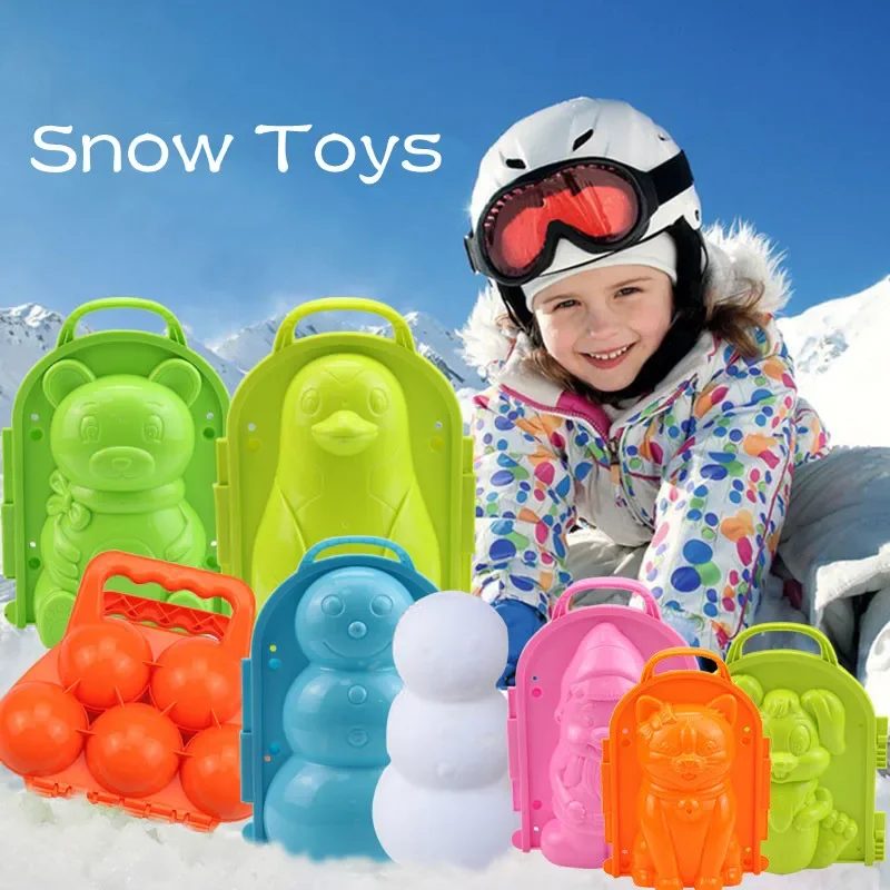 Snow Mold Snowball Maker Clip Snow Sand Mould Tool Toy for Children Kids Outdoor Winter Safety Cartoon Duck Fun Sports