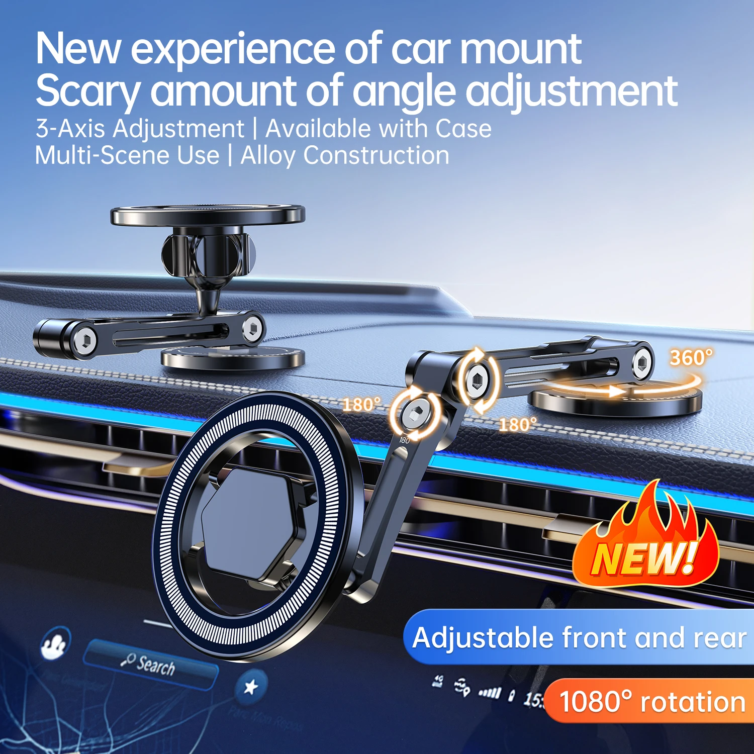 

Kimdoole Магнитный автомобильный держатель для телефона Универсальный автомобильный держатель для приборной панели Вращающийся складной держатель для телефона Аксессуары для салона автомобиля