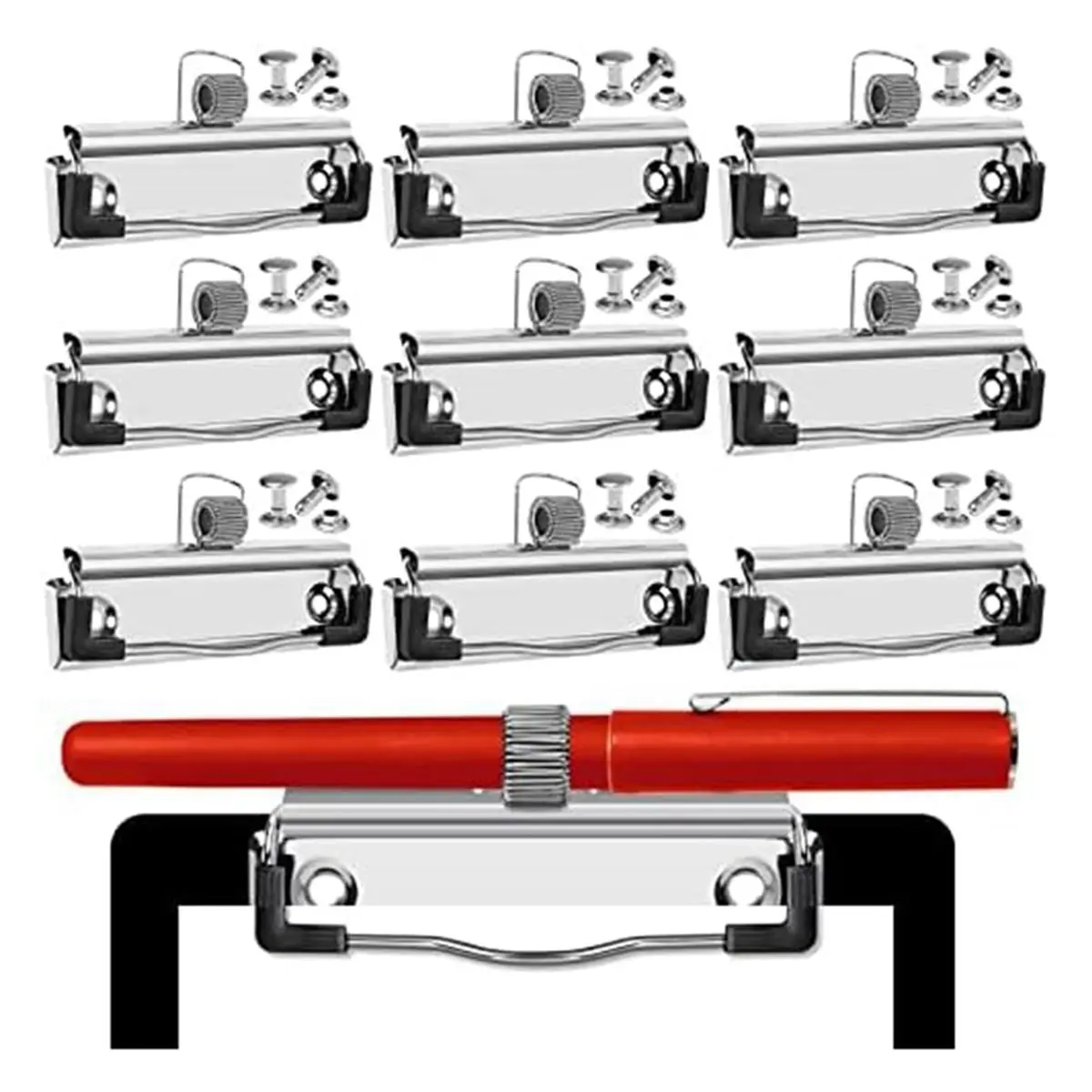 update-42-pack-mountable-clipboard-clips-with-pen-holder-clipboard-clips-hardware-clipboard-clamp-hardware-for-office-school