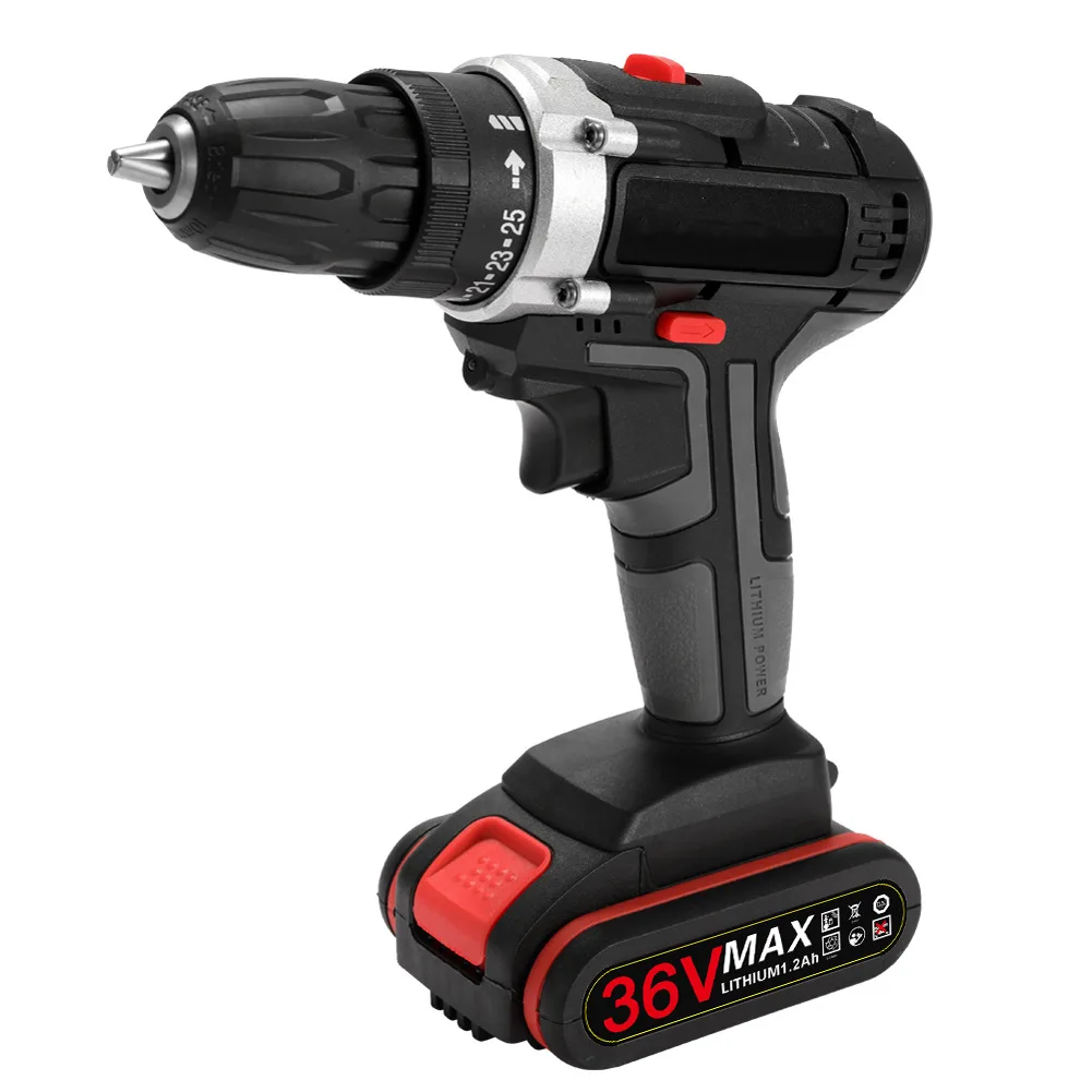 lithium battery drill two-speed charging drill plastic box pistol drill multi-functional household electric screwdriver