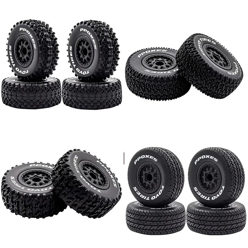 

4 шт., 112 мм, 1/10, шины для грузовиков с шестигранной головкой 12 мм — совместимы с Slash, Arrma Senton, HuanQi 727, Vkar 10sc, Hpi Rc Cars