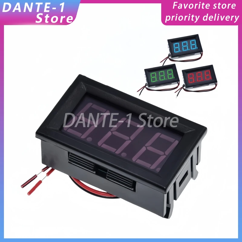 Two-wire DC voltmeter 0.56-inch LED digital voltmeter DC4.5V-30.0V reverse polarity protection