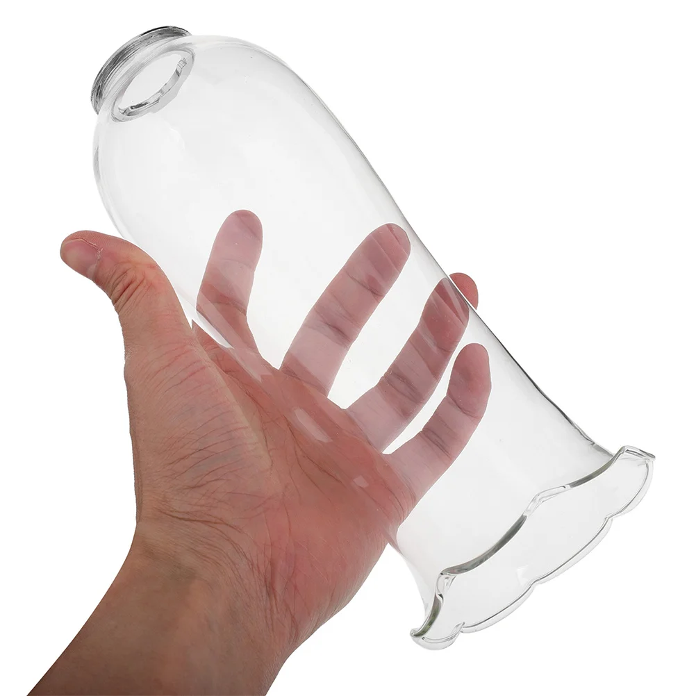 

2Pcs Glass Windproof Holder Clear Chimney Hurricane Lamp Shade Vintage Oil Lamp Glass Globe Replacement